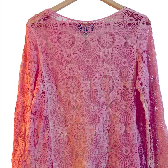💕 Superb boho pink crochet top size large 100% cotton - Picture 10 of 13